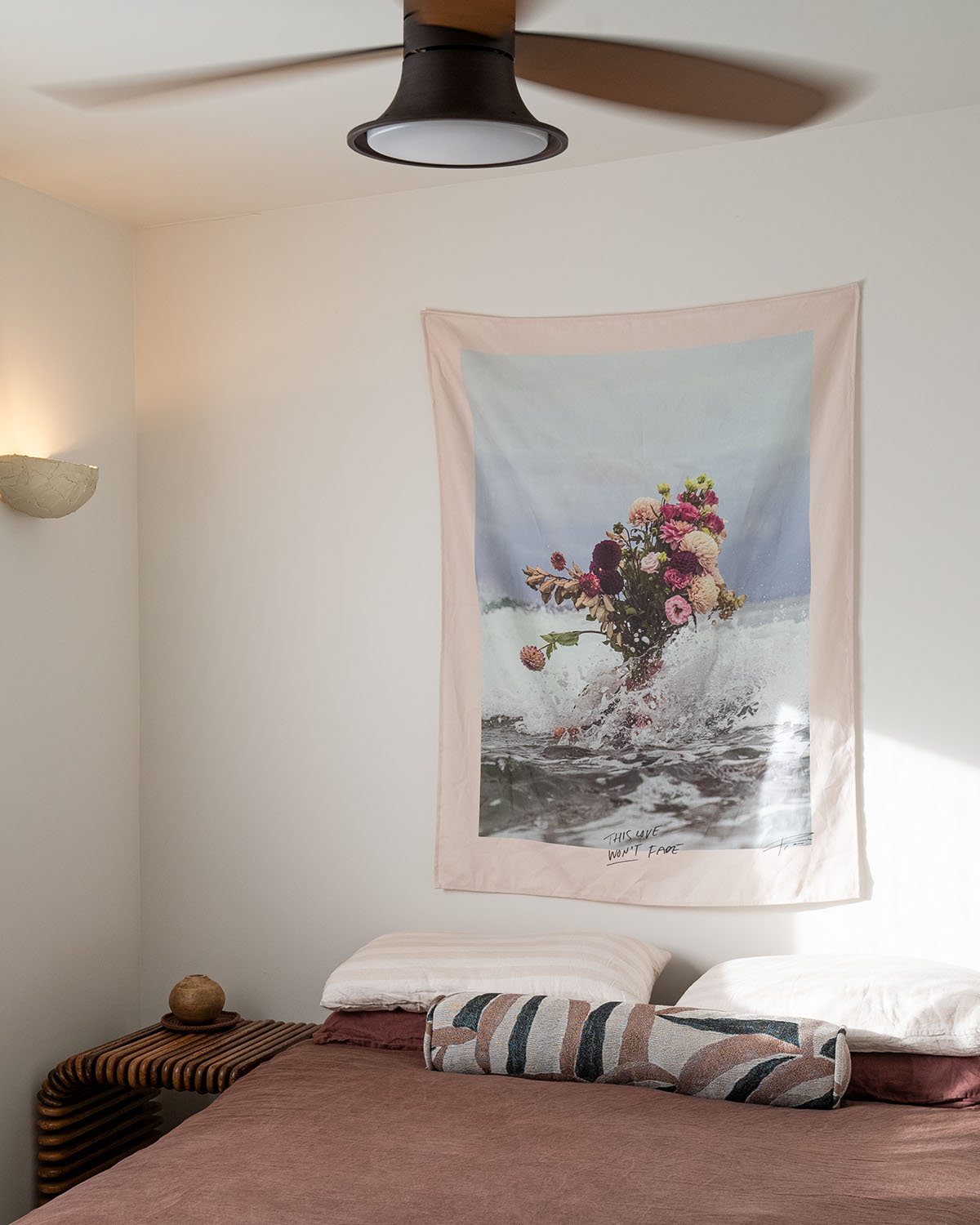 "Unfading Love" Wall Tapestry (Peaches & Cream)