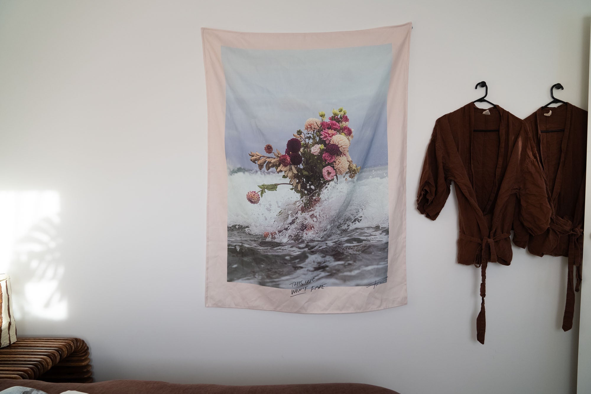 "Unfading Love" Wall Tapestry (Peaches & Cream)
