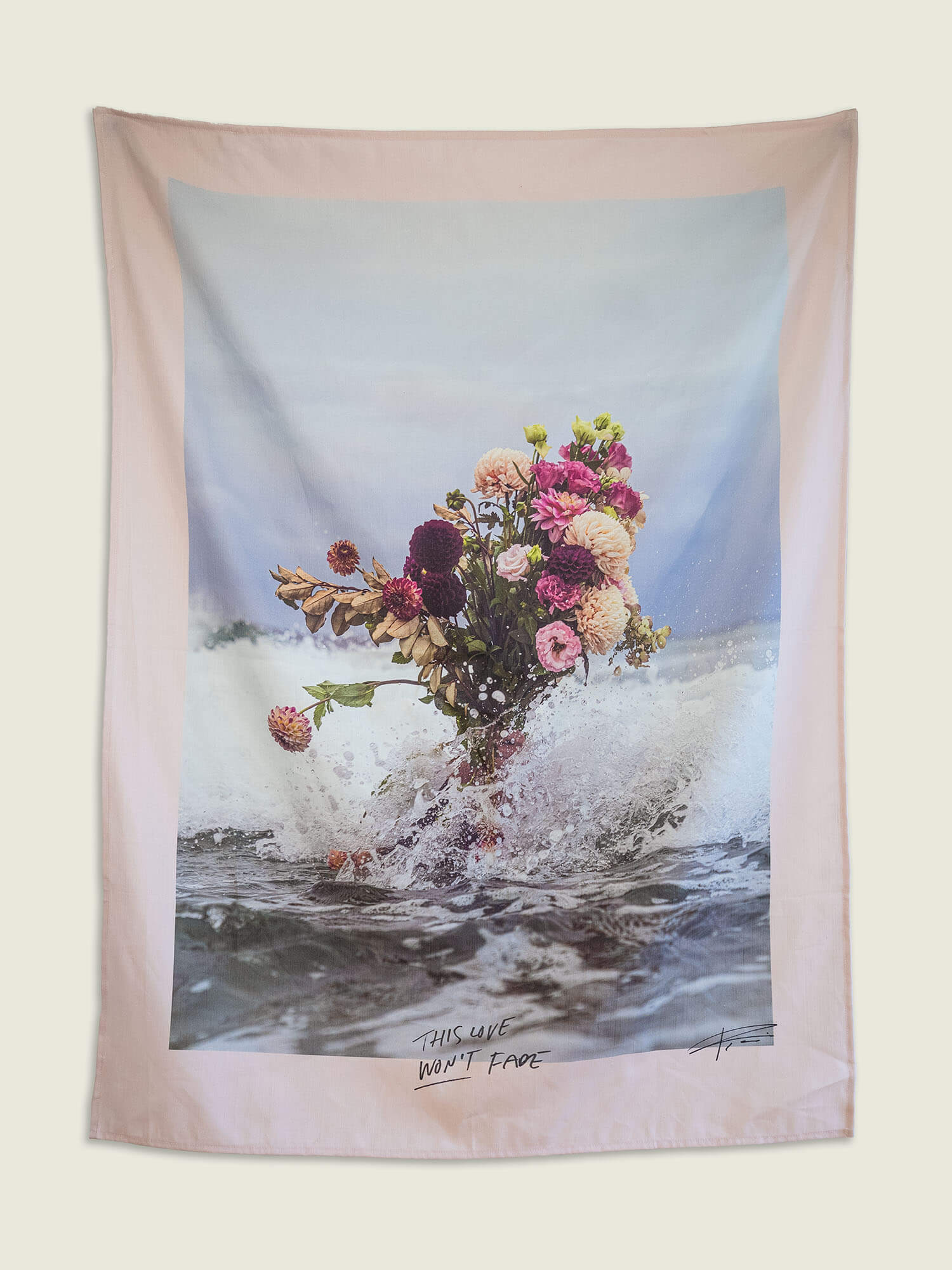 "Unfading Love" Wall Tapestry (Peaches & Cream)