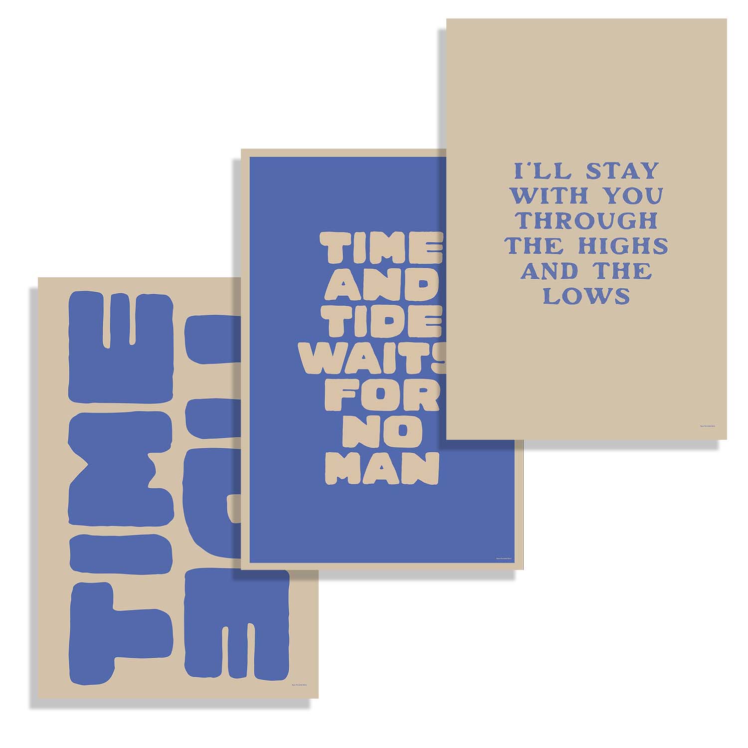 Three 'TIME AND TIDE' posters