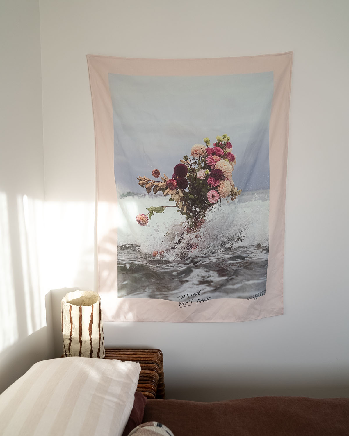 "Unfading Love" Wall Tapestry (Peaches & Cream)