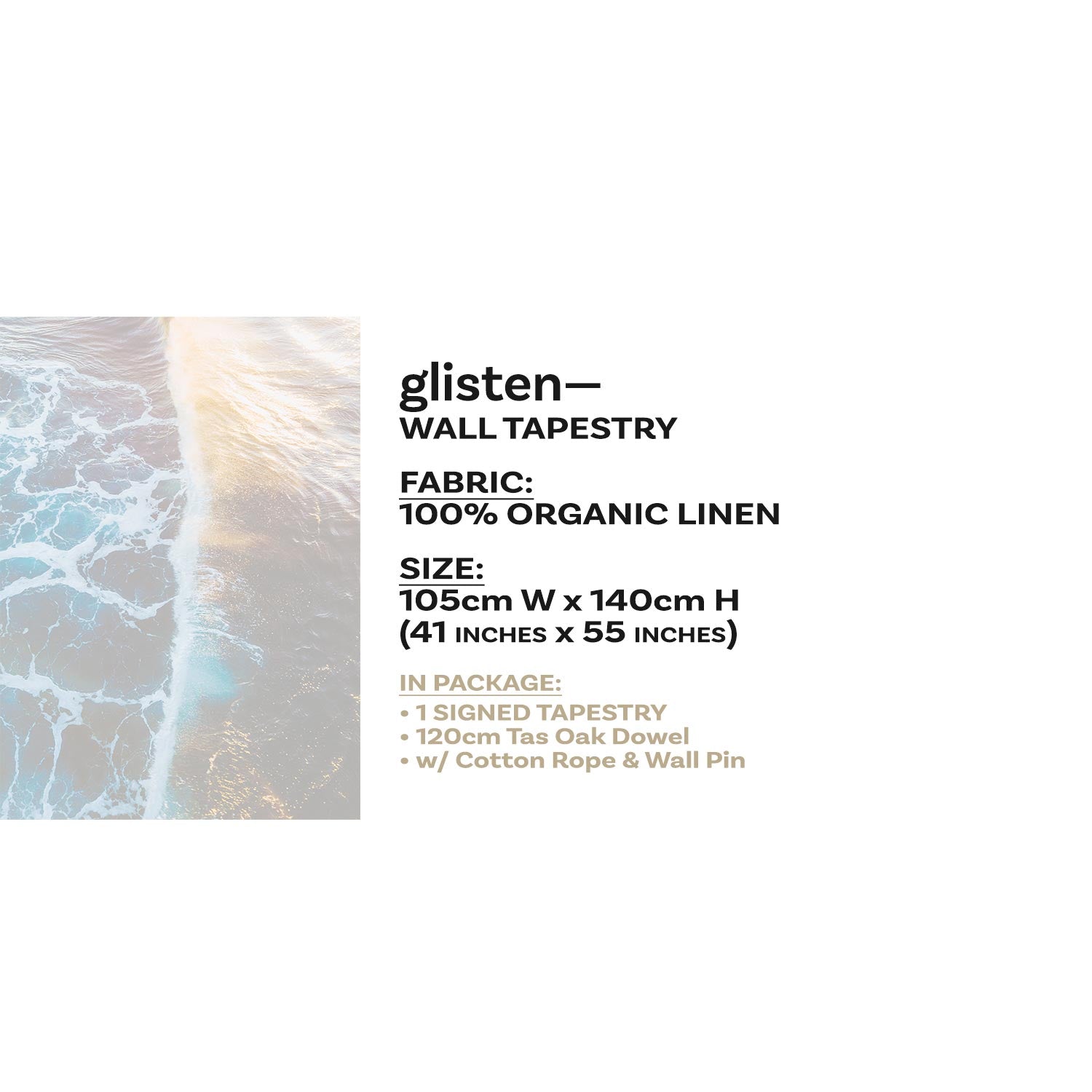 "Glisten" — Wall Banner (100% organic linen)