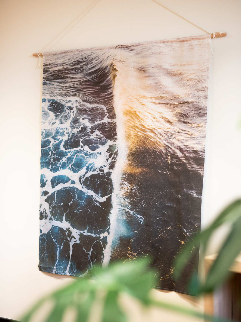 "Glisten" — Wall Banner (100% organic linen)